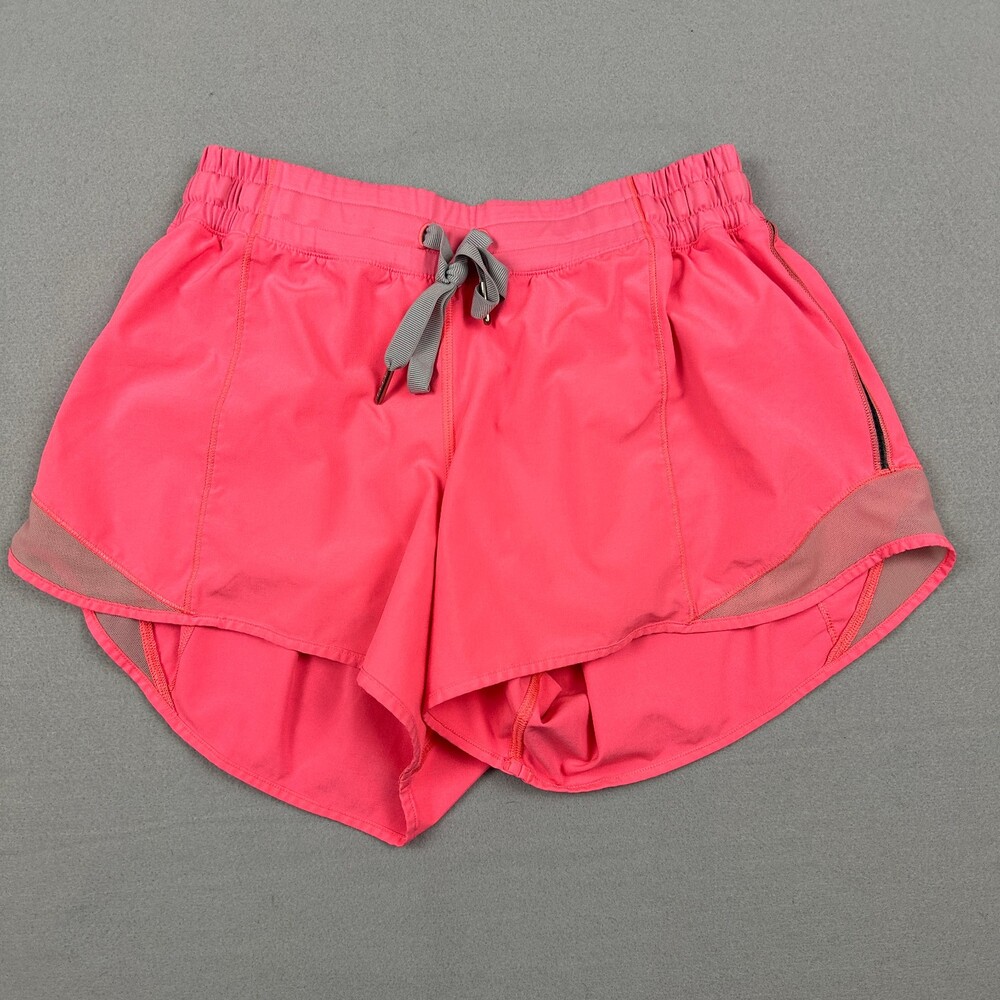 Lululemon Shorts Women 8 Pink Low Rise Activewear Running Pocket Drawstring